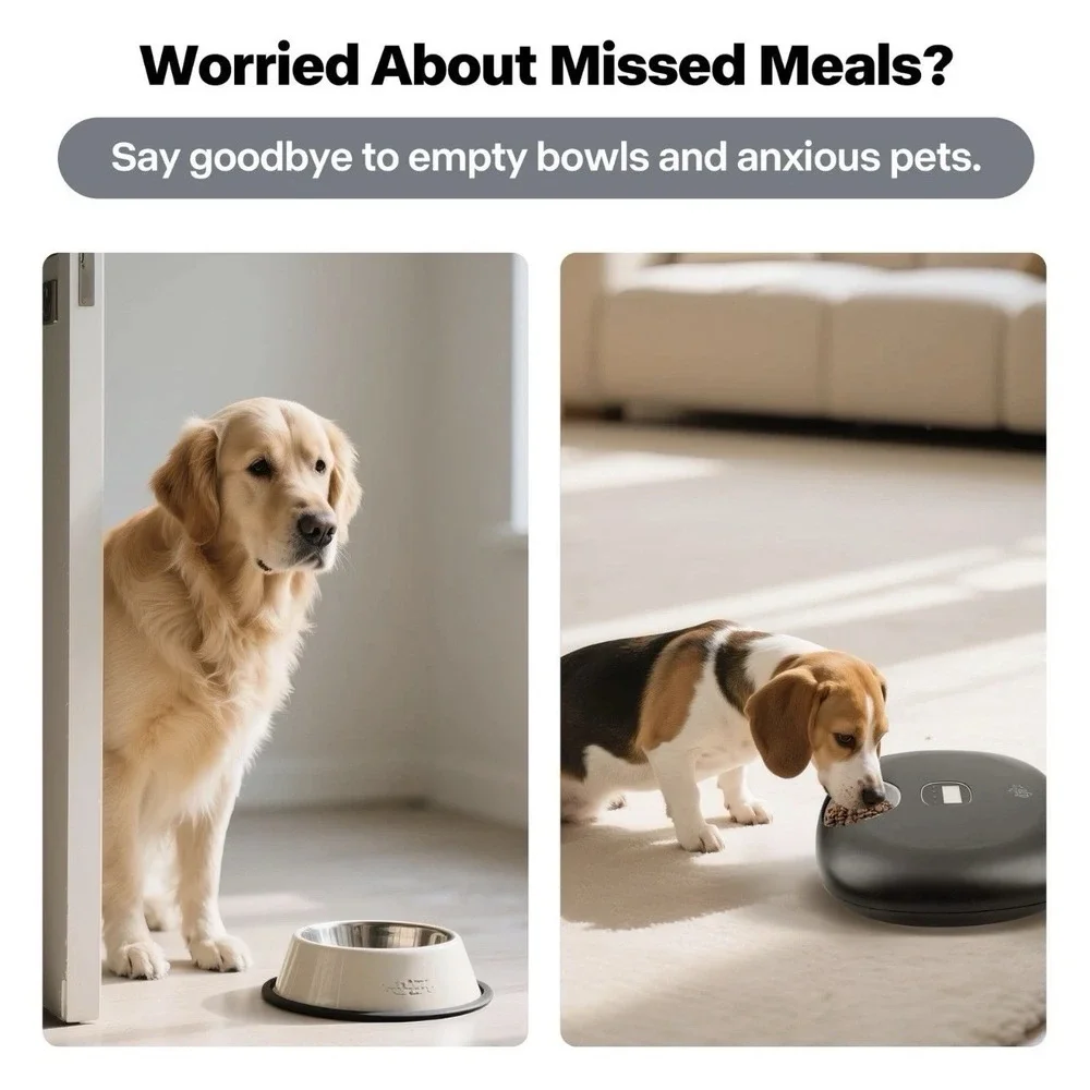 Sharper Image Smart 6 Meal Rechargeable Auto NovaFeeder Timer Pet Food Dispenser